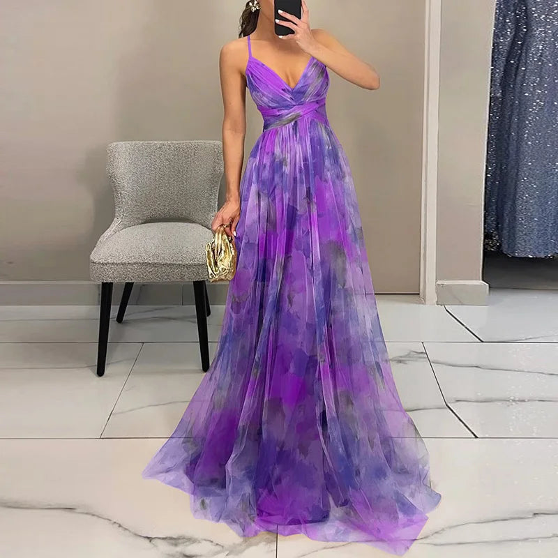 Giselle | Encantador vestido maxi con estampado floral