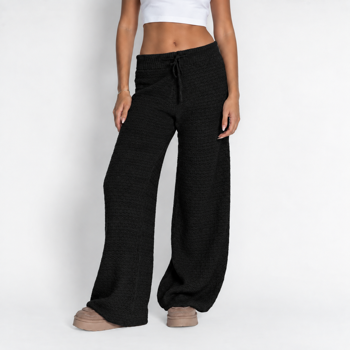 Pantalón ancho de punto suave