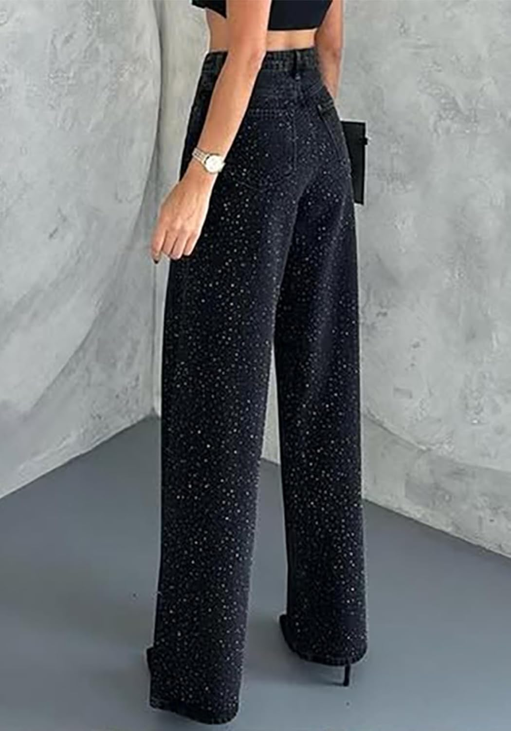 AFRICA | VAQUEROS DE PIERNA RECTA CON STRASS