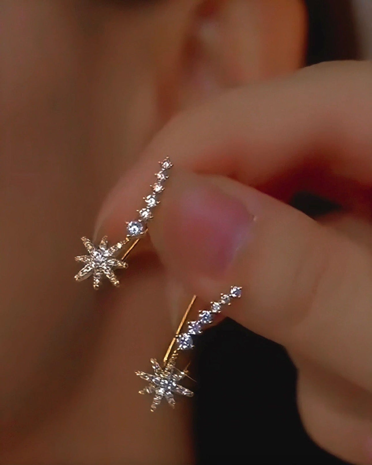 Pendientes con Estrella Fugaz Brillante
