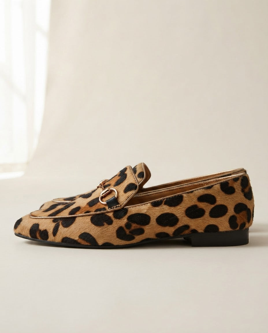 Mocasín Serena — Estampado de leopardo con herraje