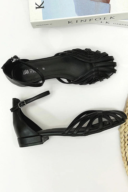 Sandalias chic de color liso con hebilla