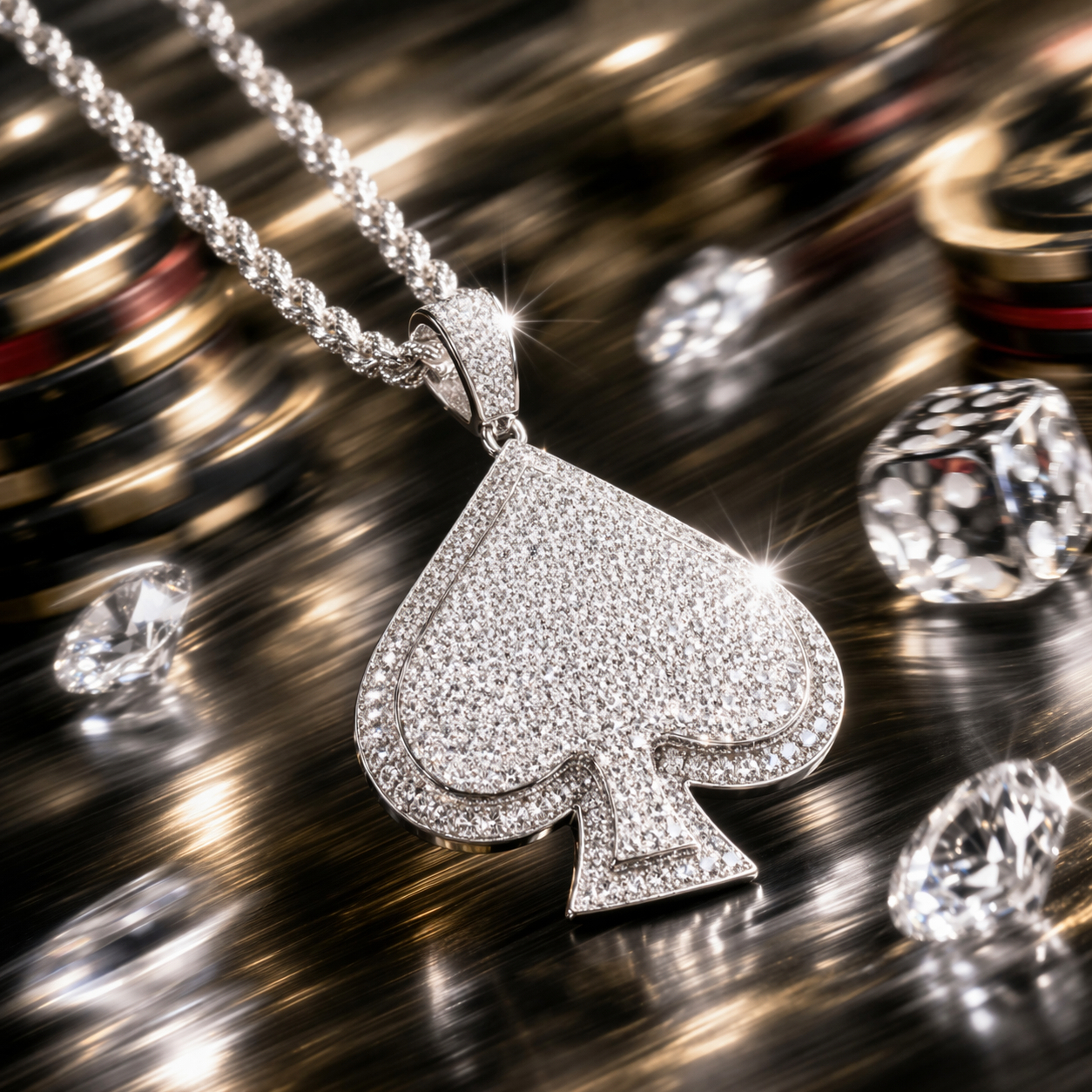 Colgante Poker Oro Blanco