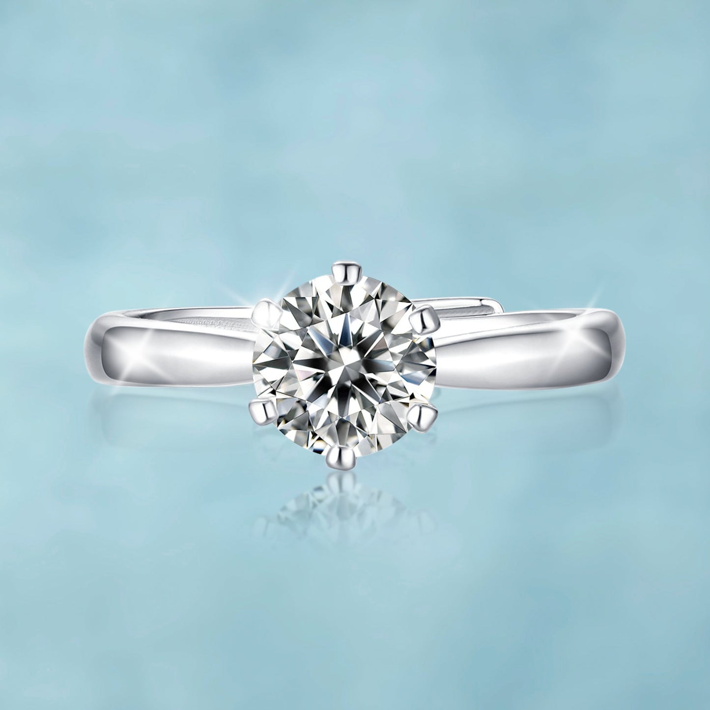 Anillo VVS Moissanite + Plata 925 Mujer