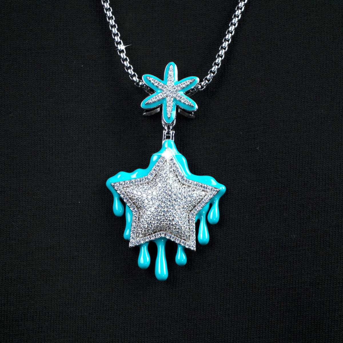 Colgante Luminoso Dripping Star Oro Blanco
