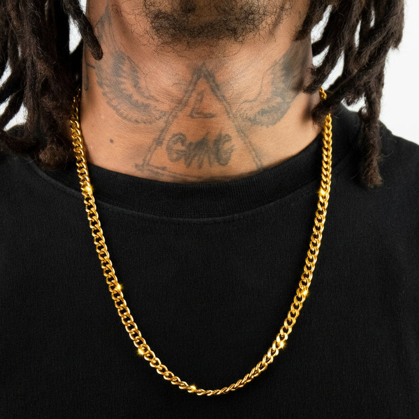 Cadena Cubana 6 Mm Florida Oro 18K
