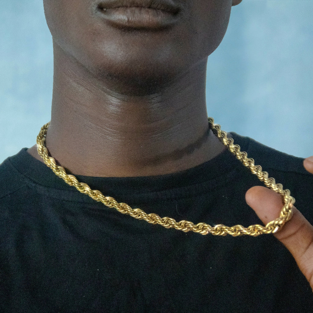 Cadena Rope 8 Mm Oro 18K