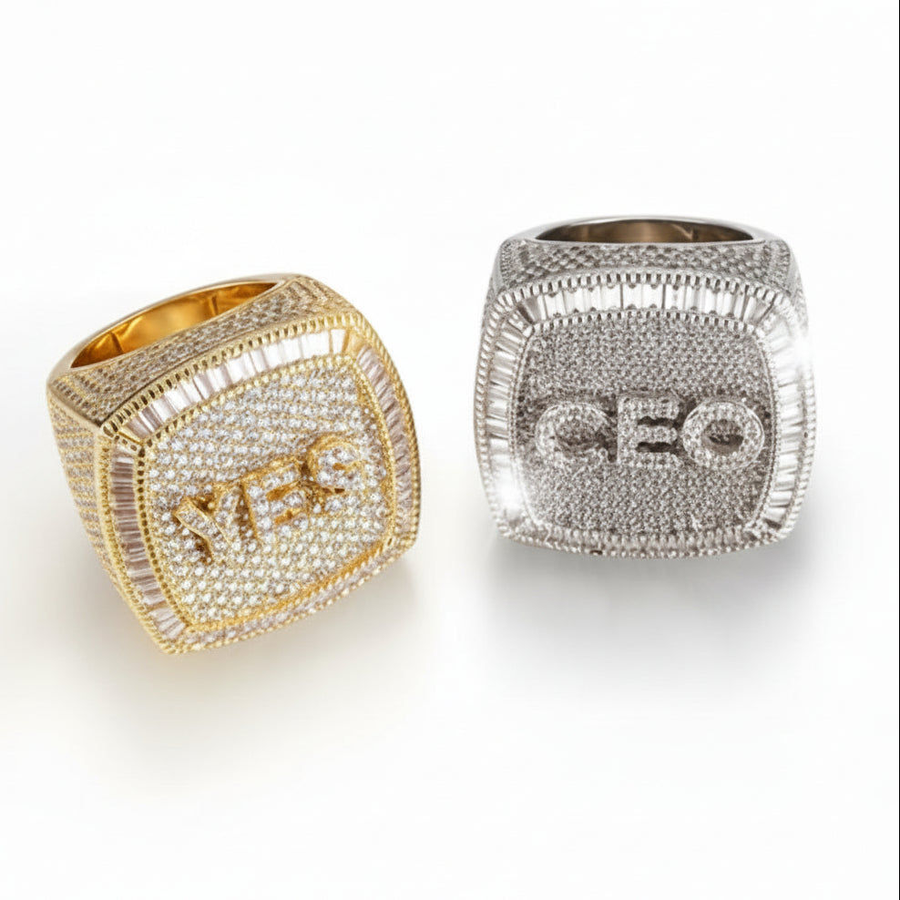 Anillo Personalizado Baguettes Oro
