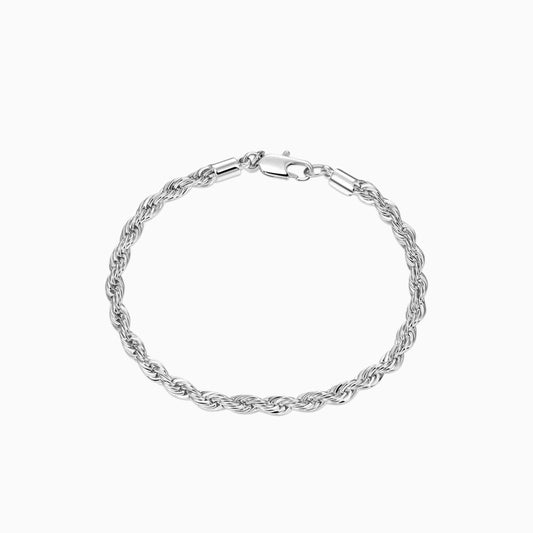Brazalete Rope 4 Mm Oro Blanco
