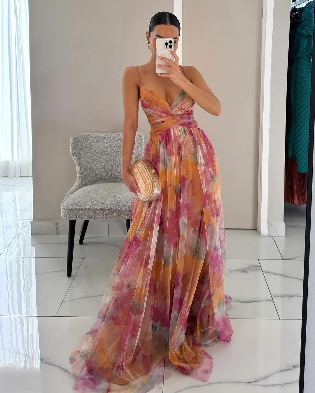 Leticia | Encantador vestido largo con estampado floral