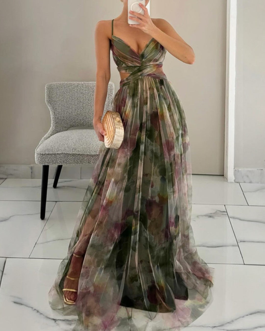 Leticia | Encantador vestido largo con estampado floral