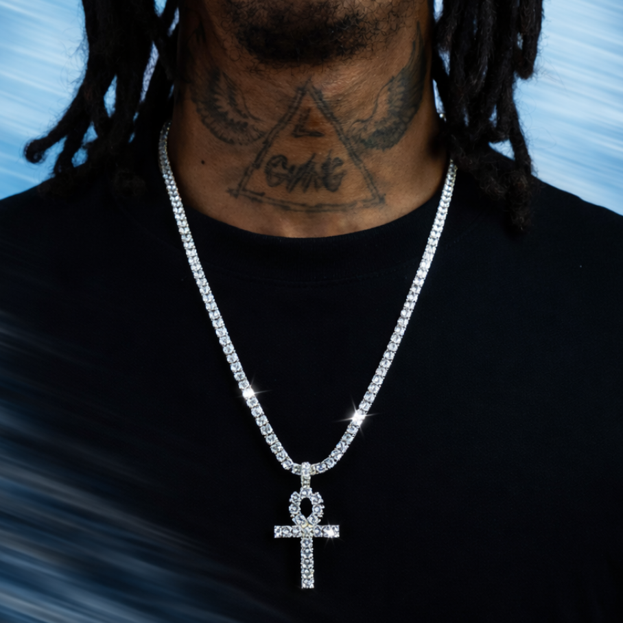 Colgante Ankh Oro Blanco