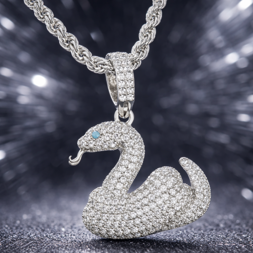Colgante Serpiente Oro Blanco