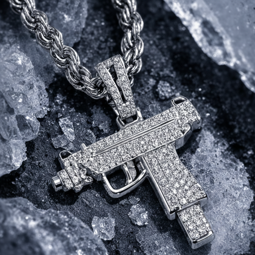 Colgante Uzi Oro Blanco