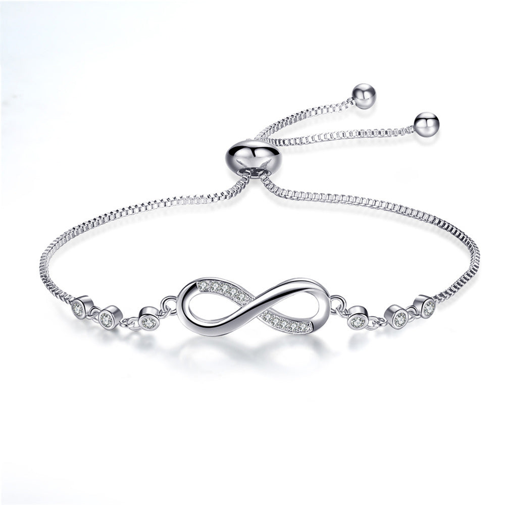 Pulsera ajustable chic en dorado rosa en forma de infinito