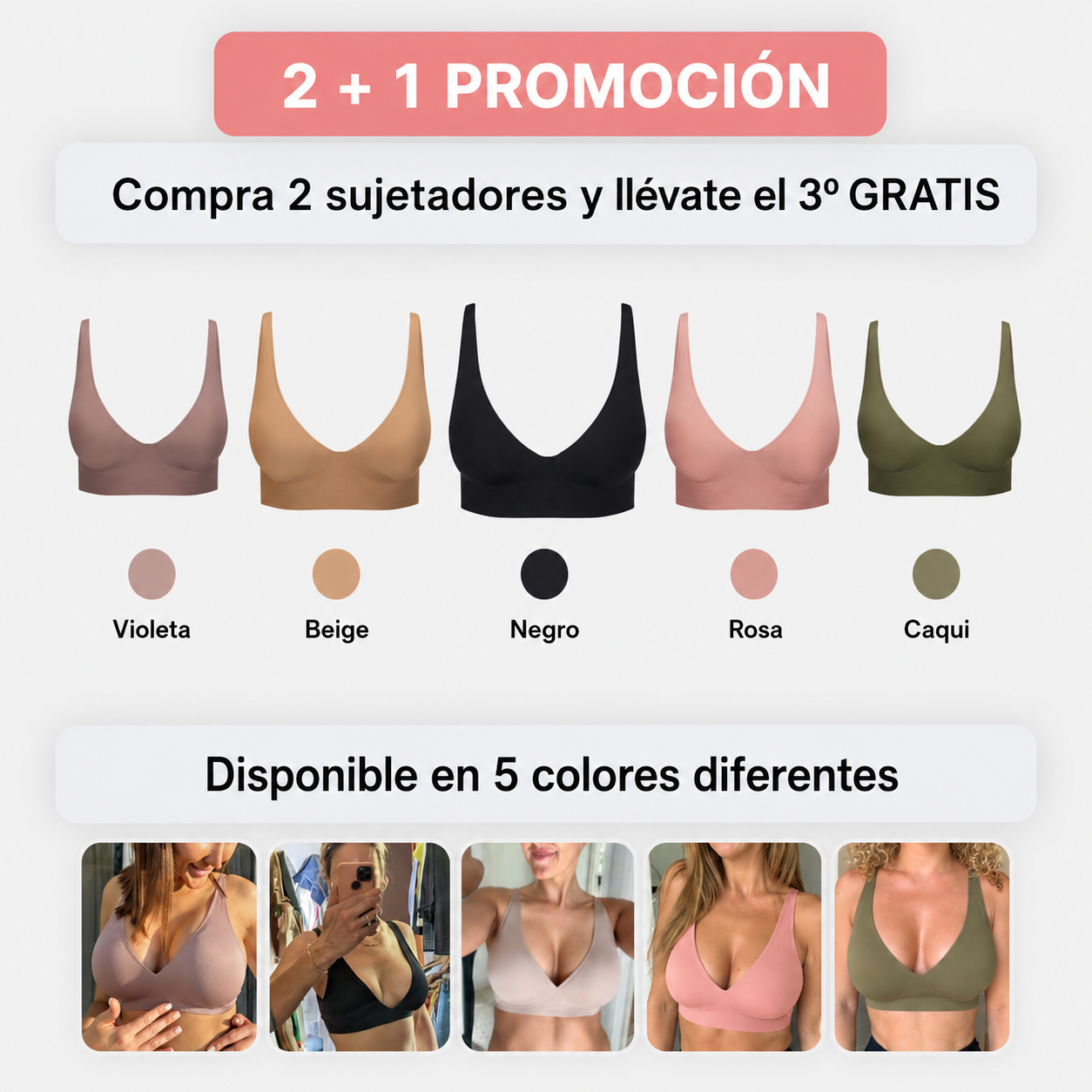Sujetador Cómodo  Sin Costuras y Sin Aros
