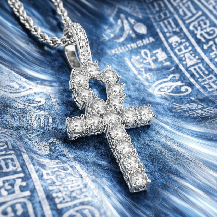Colgante Ankh Oro Blanco