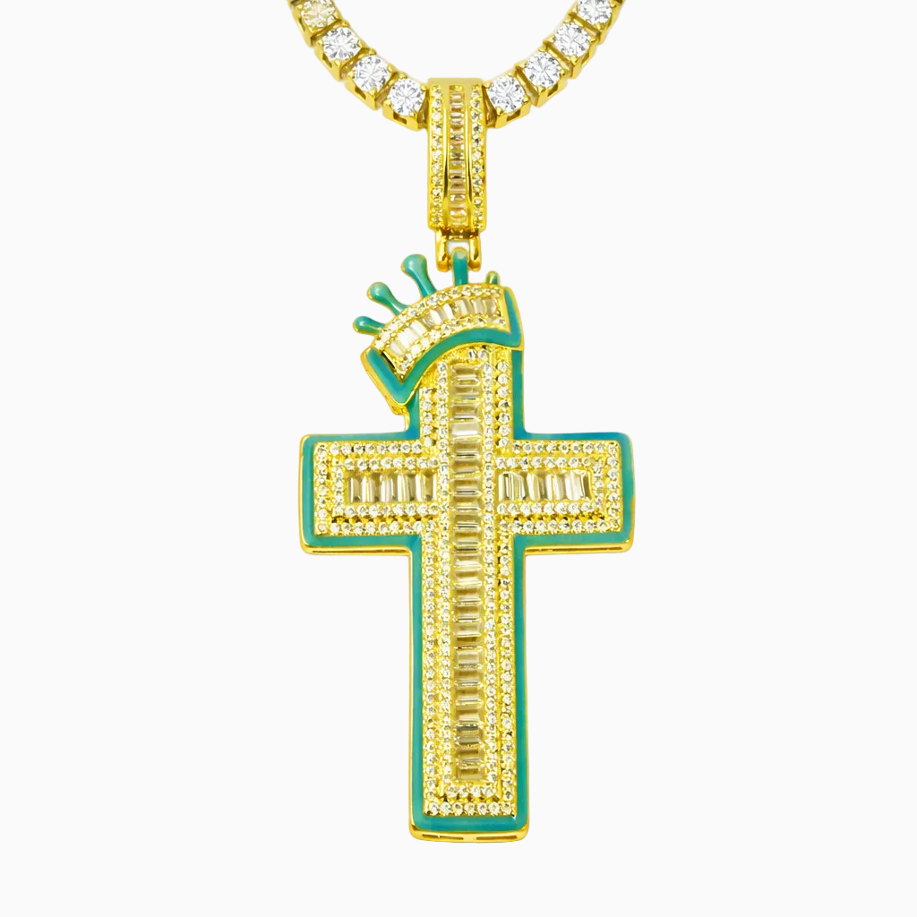 Colgante Luminoso Cruz Oro 18K