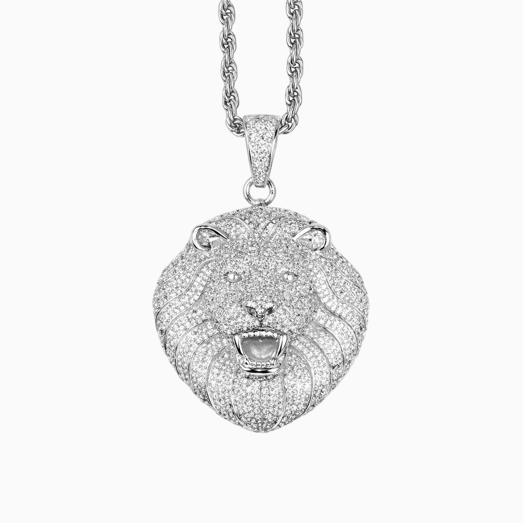 Colgante León Oro Blanco