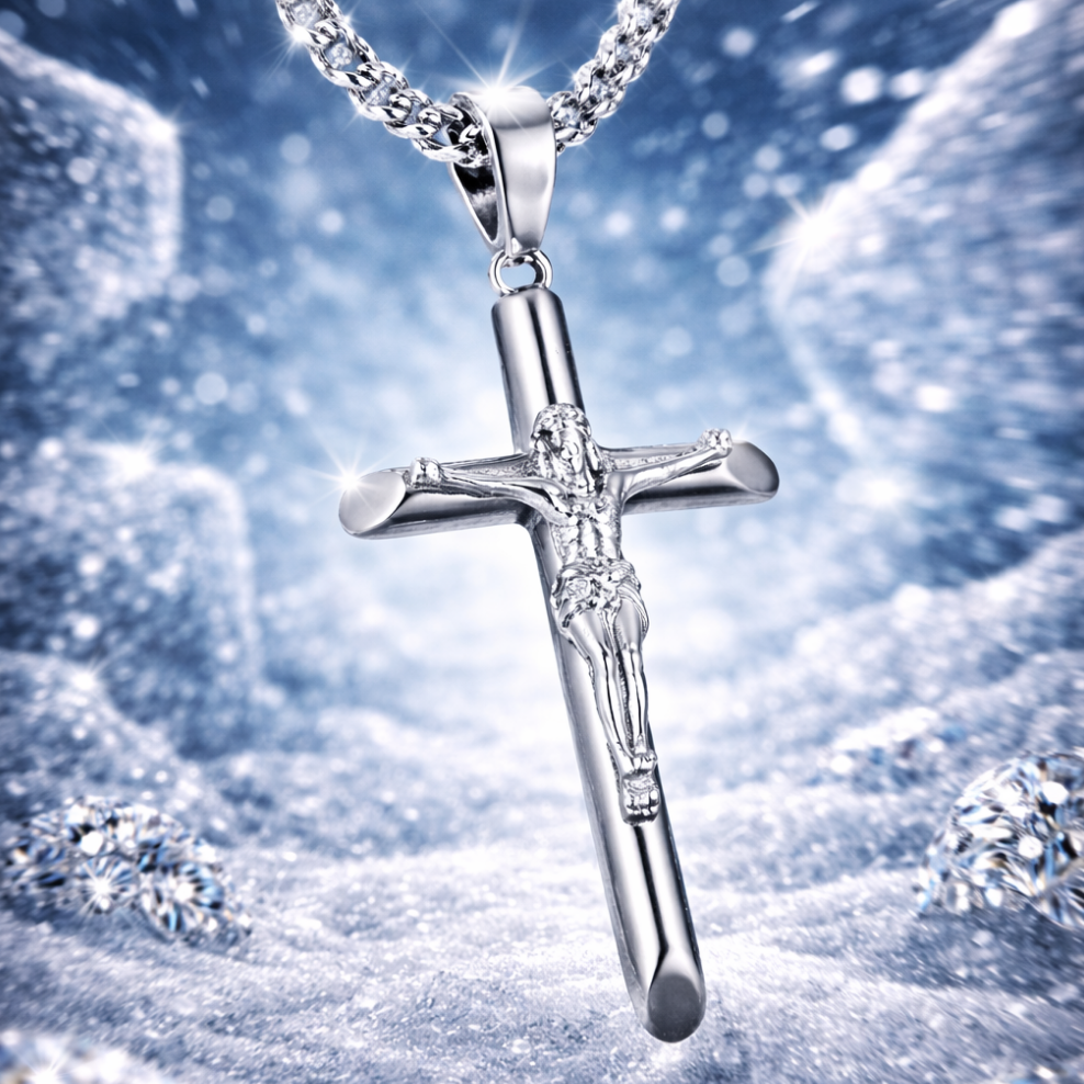 Colgante Crucificado Oro Blanco