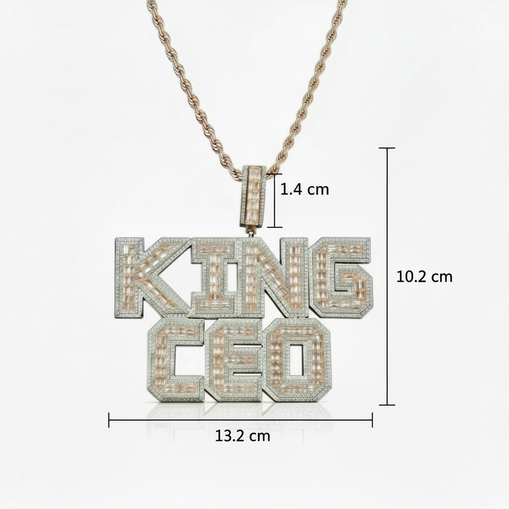 Colgante Personalizado Rock Baguettes Oro