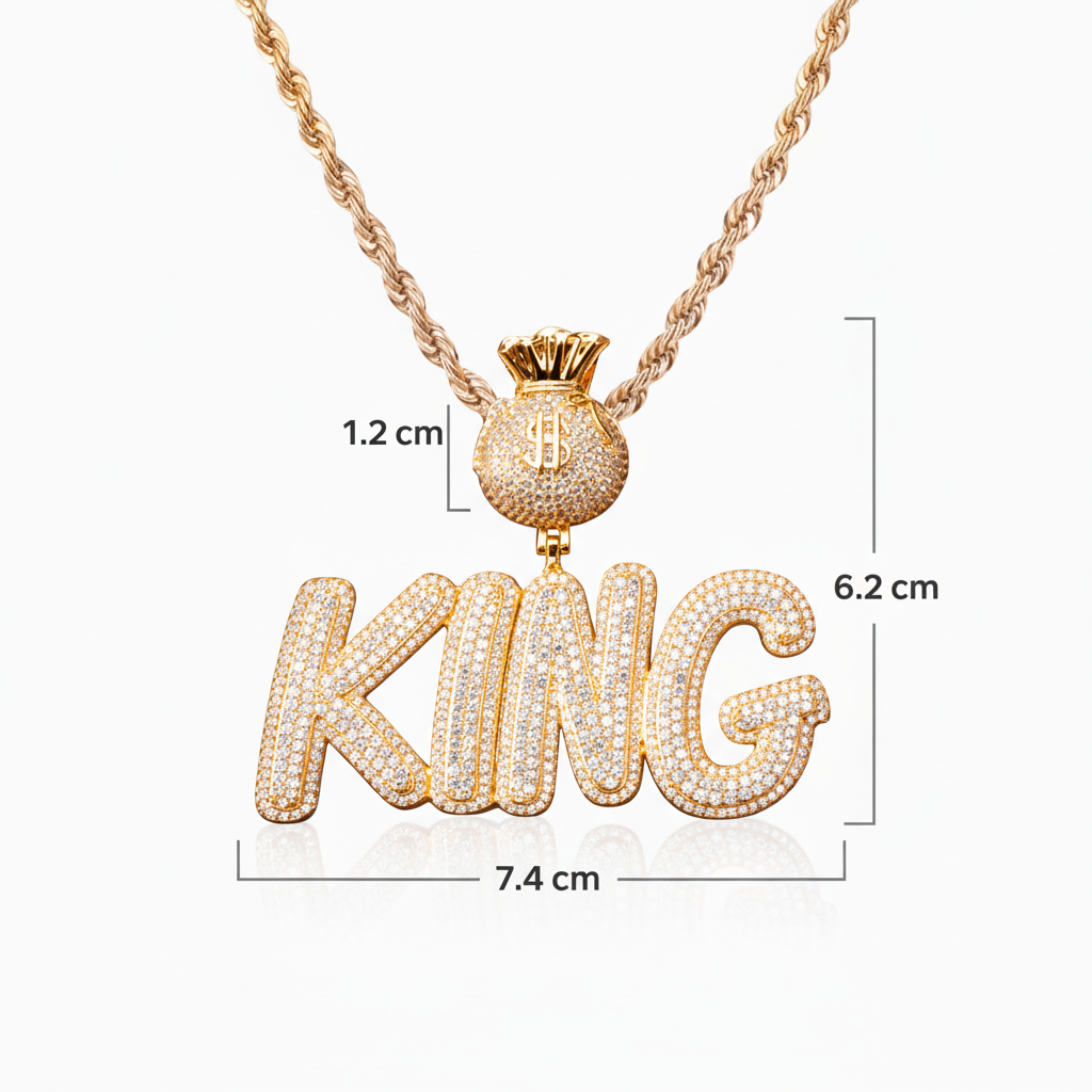 Colgante Personalizado King Money Oro