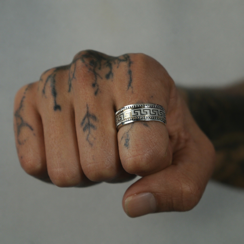 Anillo Greek Oro Blanco