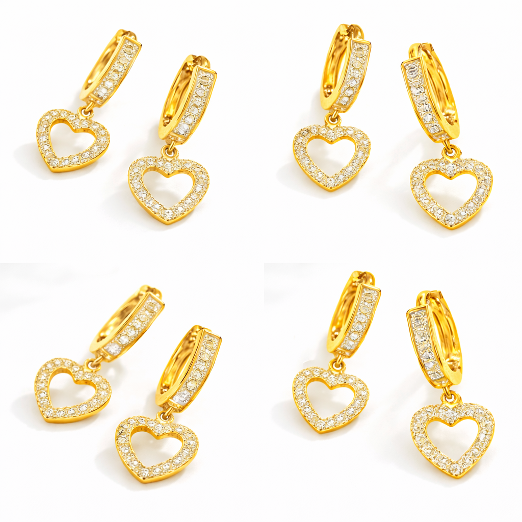 Pendientes Hearts Oro 18K