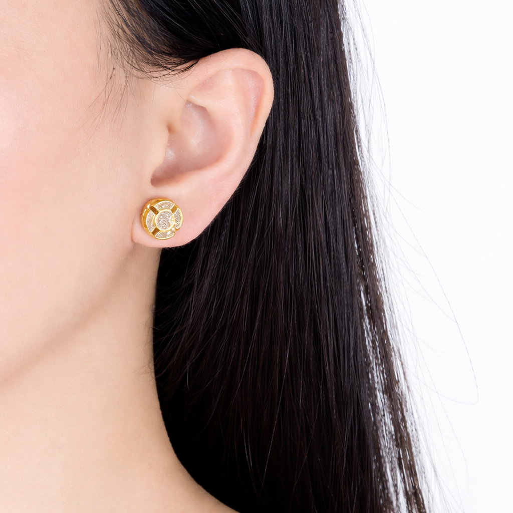 Pendientes Chrome Oro 18K