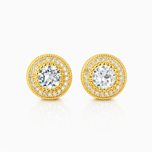 Pendientes Ice Round Oro 18K