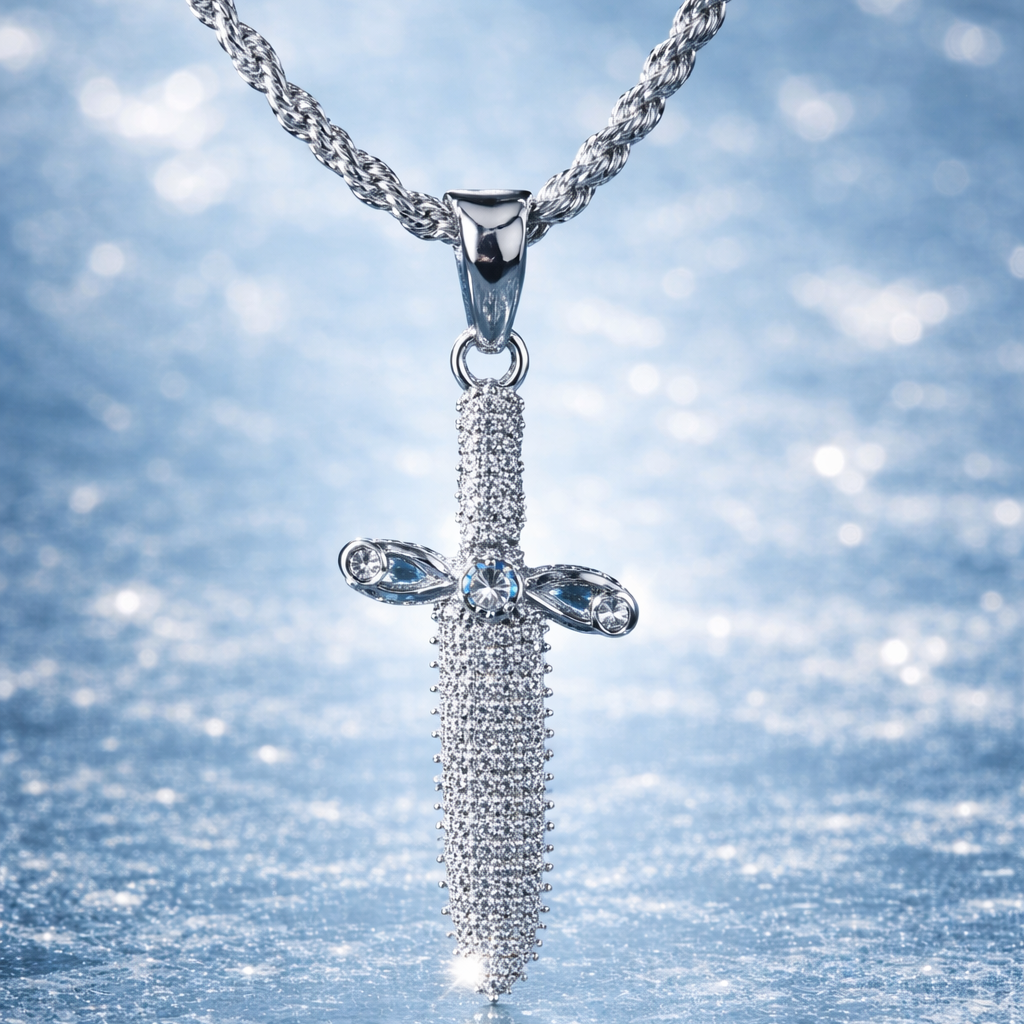 Colgante Cuchillo Oro Blanco