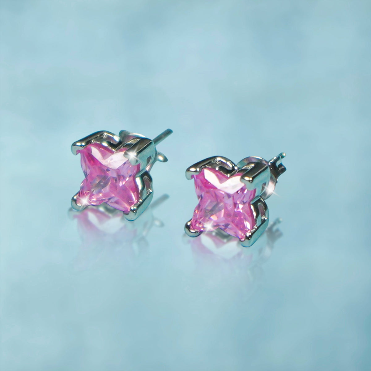 Pendientes Polaris Rosa Plata 925