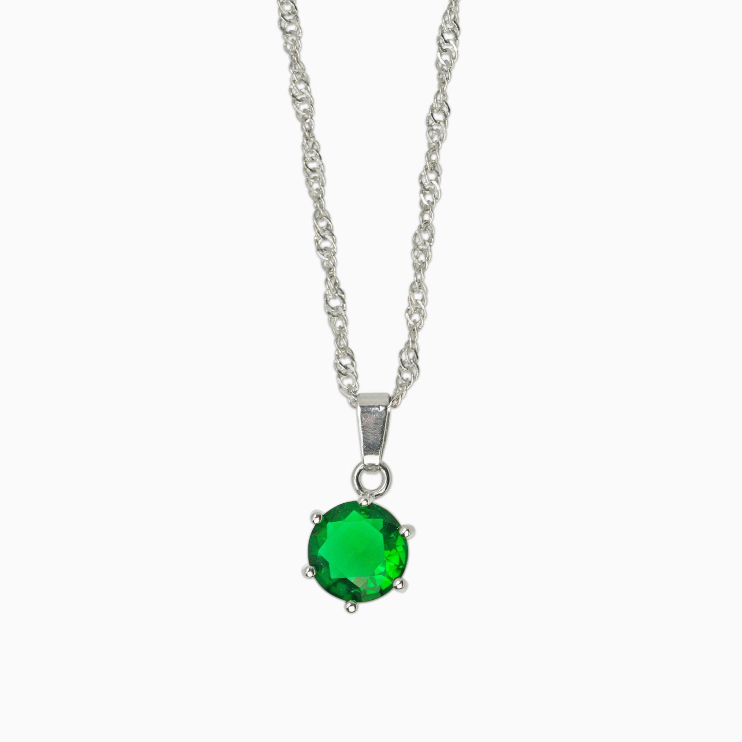 Colgante Green Ice Oro Blanco Mujer