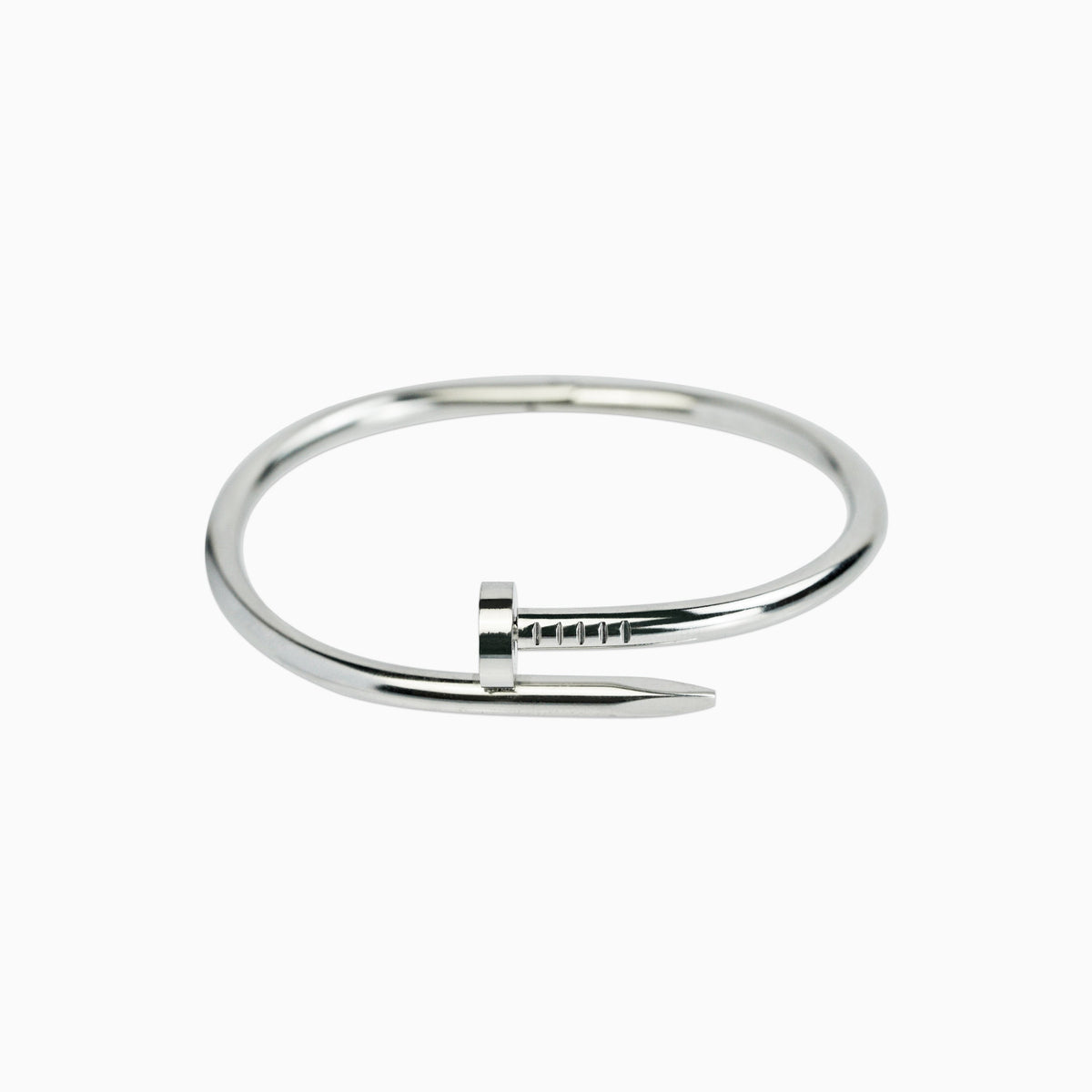 Brazalete Clavo Oro Blanco Mujer