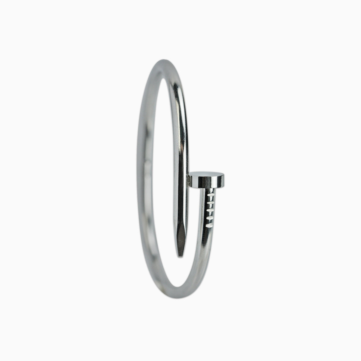 Brazalete Clavo Oro Blanco Mujer