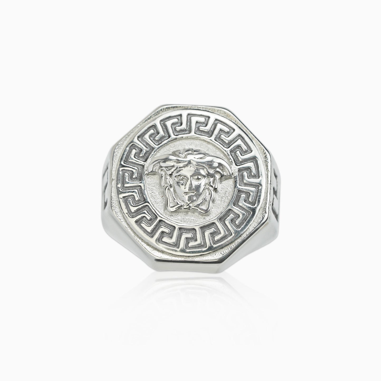 Anillo Medusa Oro Blanco