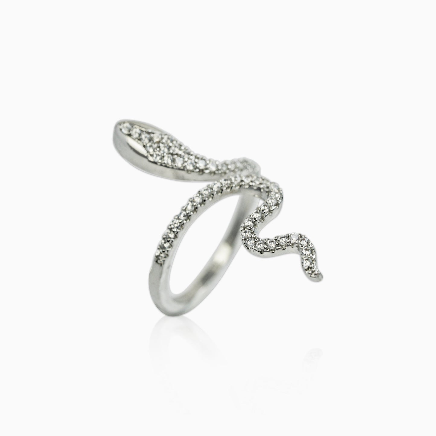 Anillo Serpiente Ice Oro Blanco