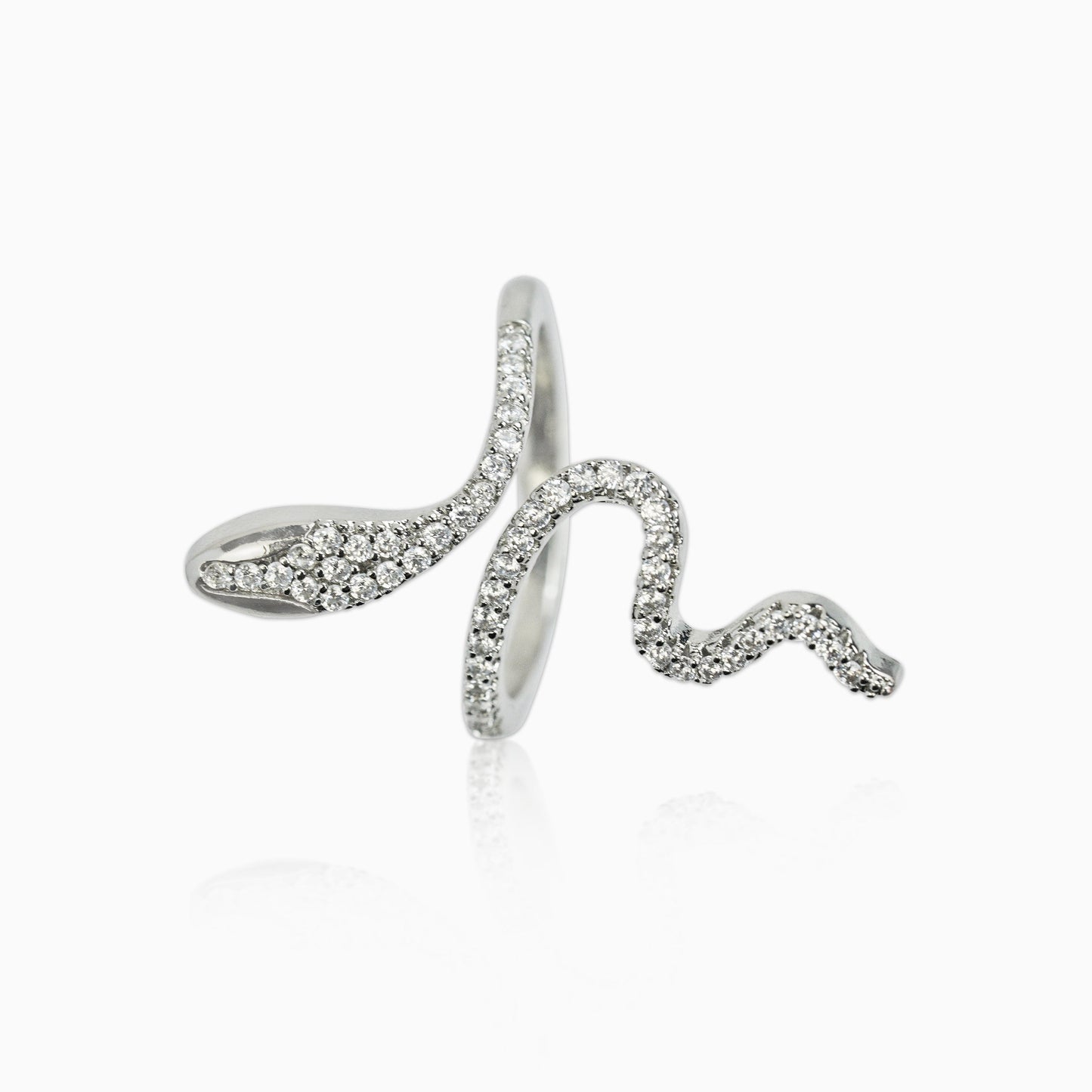 Anillo Serpiente Ice Oro Blanco