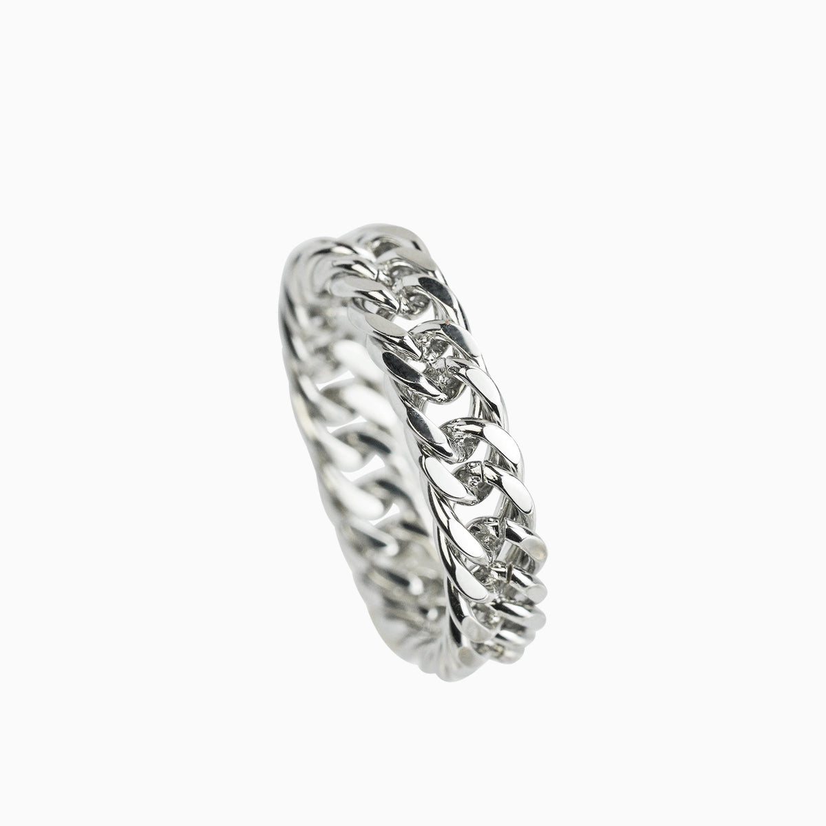 Anillo Cubana Oro Blanco
