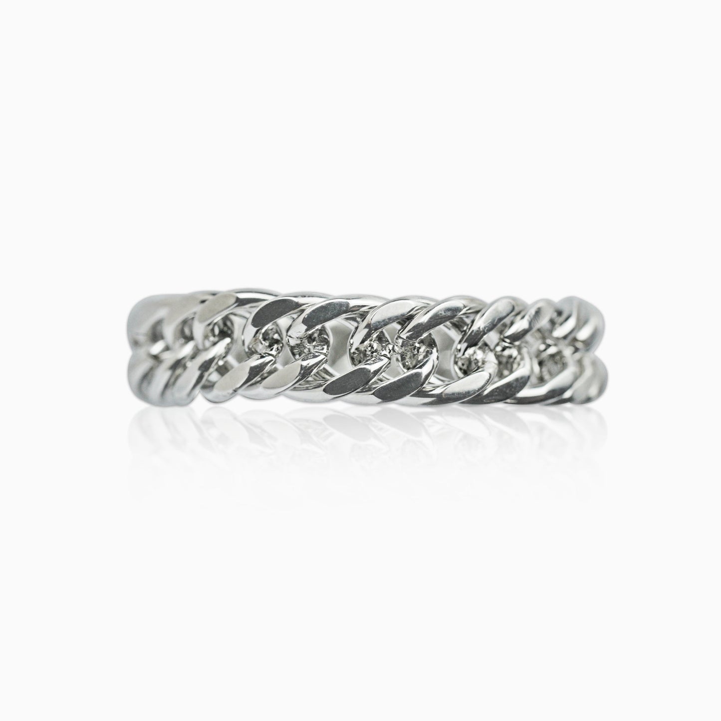 Anillo Cubana Oro Blanco
