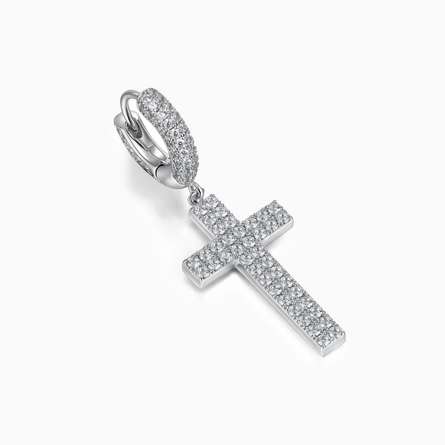 Pendientes Cruz Colgante VVS Moissanite + Plata 925