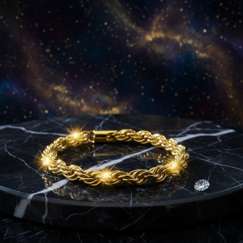 Brazalete Rope 6 Mm Oro 18K