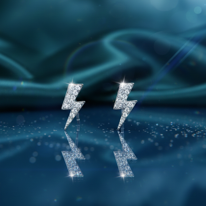 Pendientes Rayo Plata 925