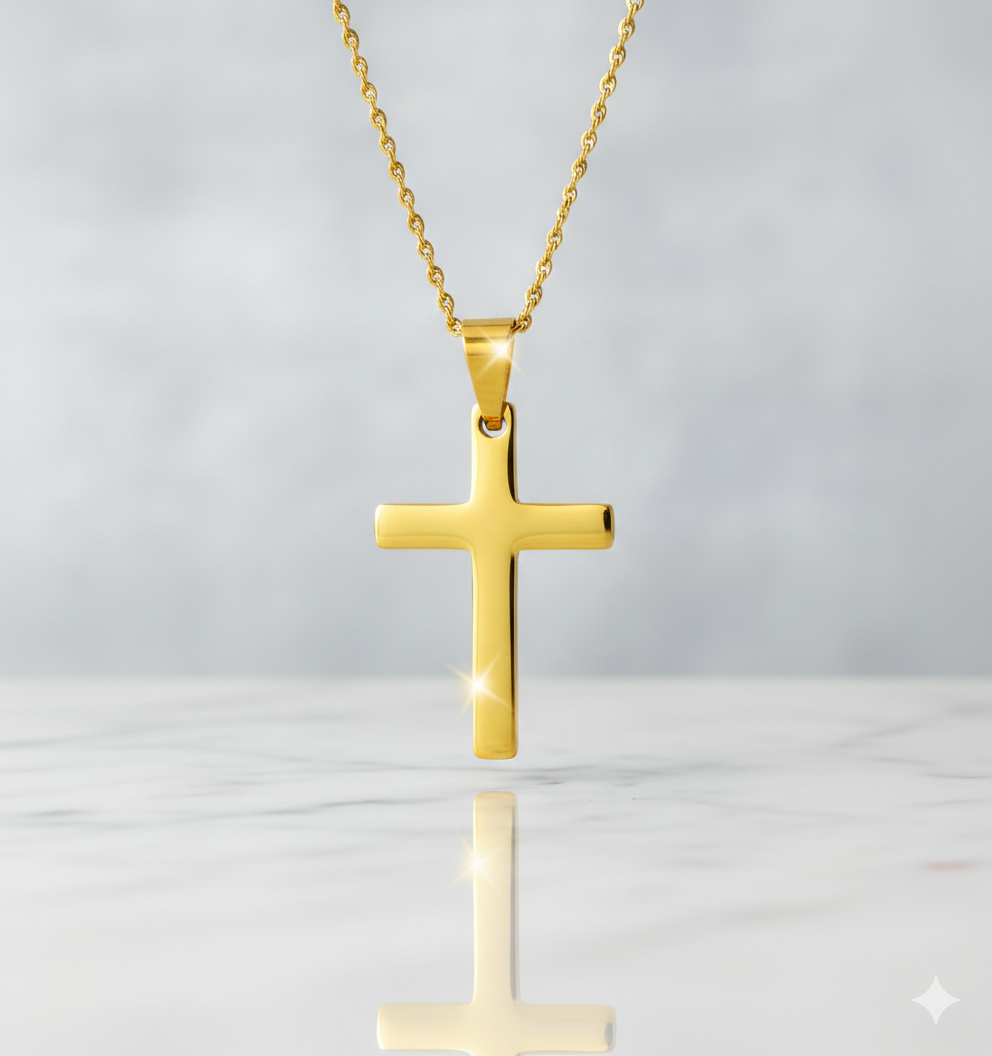Colgante Micro Cruz Basica Oro 18K