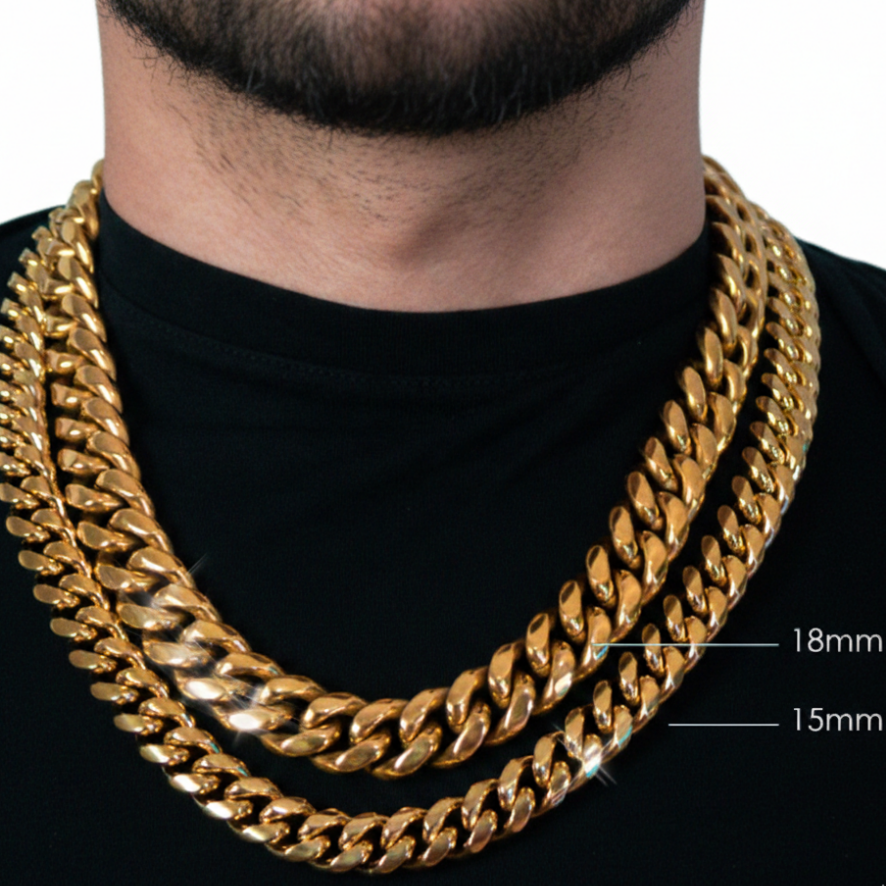 Cadena Cubana Miami Oro 18K