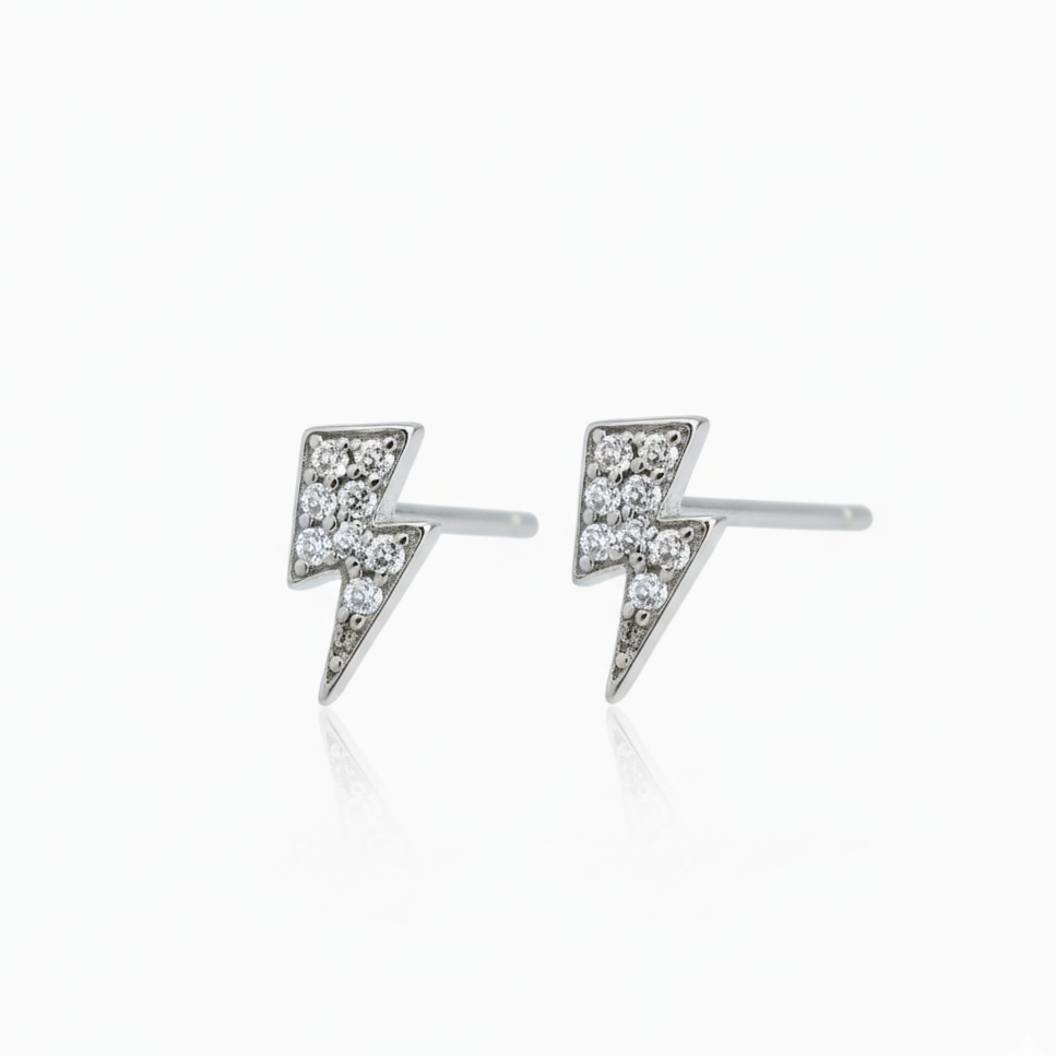 Pendientes Rayo Plata 925