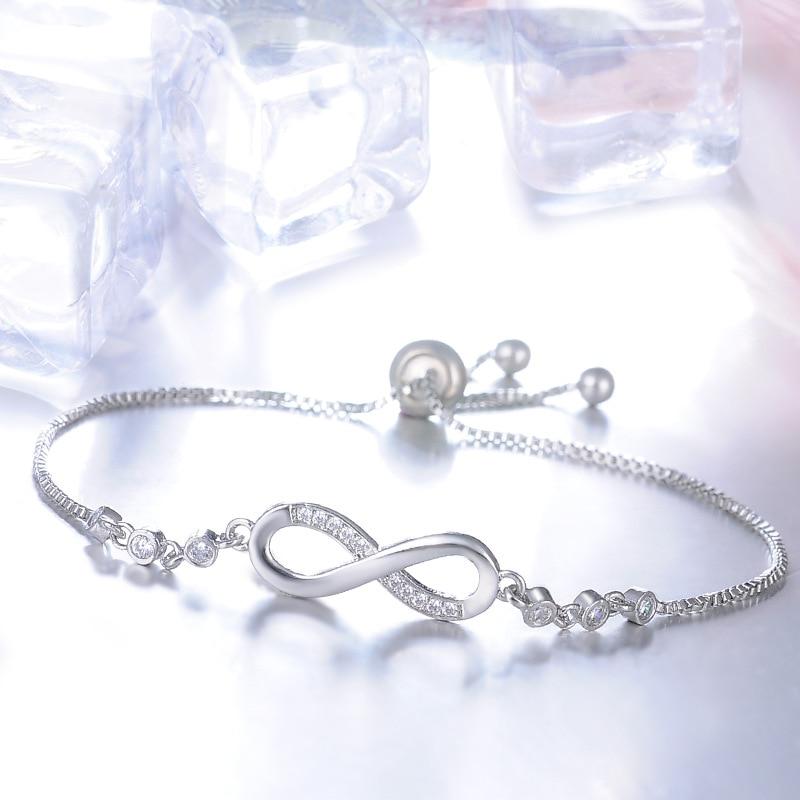 Pulsera ajustable chic en dorado rosa en forma de infinito
