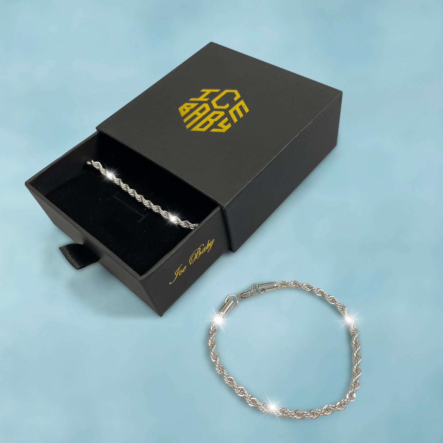 Brazalete Rope 4 Mm Oro Blanco