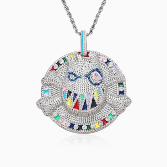 Colgante Rainbow Skull Oro Blanco
