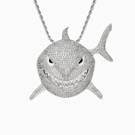 Colgante Shark Oro Blanco